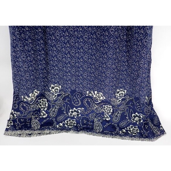 Summer Women's Maxi Tank Dress Size 14 Large Sleeveless Dark Blue & White Print - Picture 3 of 8